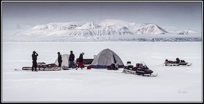 Wanda with guides on Arctic ice
